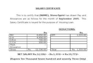salary certificate